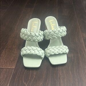 Lulu's Green Braided Strap Sandals